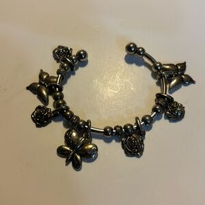 Vintage butterfly and rose bracelet custom made one of a kind fashion accessory